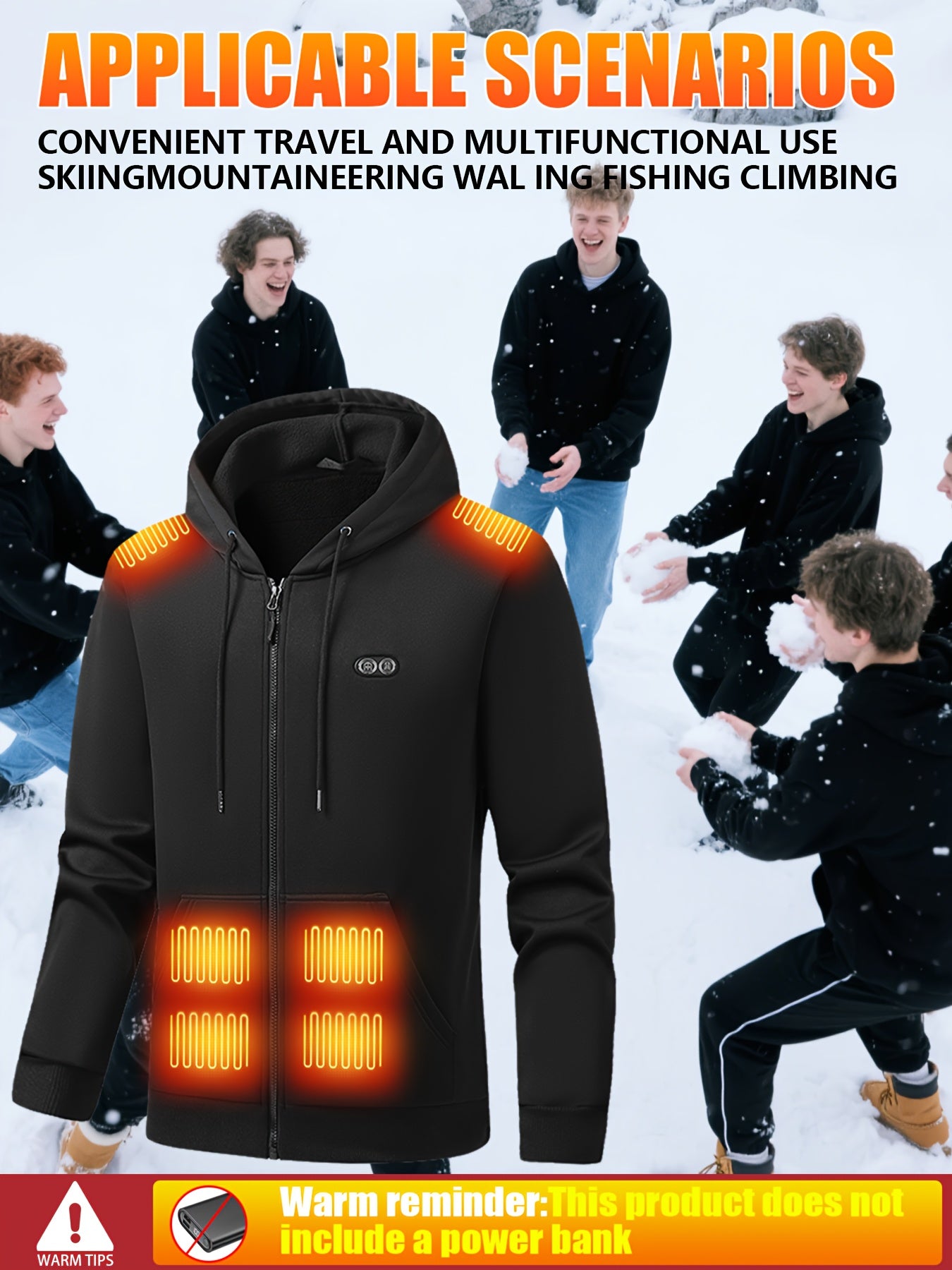 Smart Heated Hoodie – Unisex USB Charging Winter Jacket