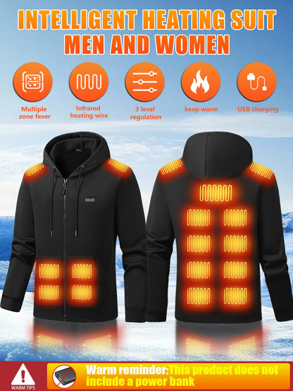 Smart Heated Hoodie – Unisex USB Charging Winter Jacket