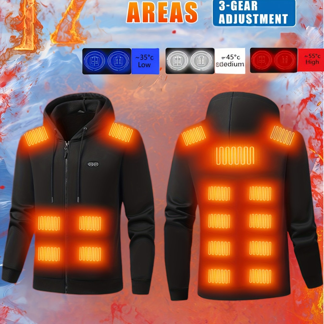 Smart Heated Hoodie – Unisex USB Charging Winter Jacket